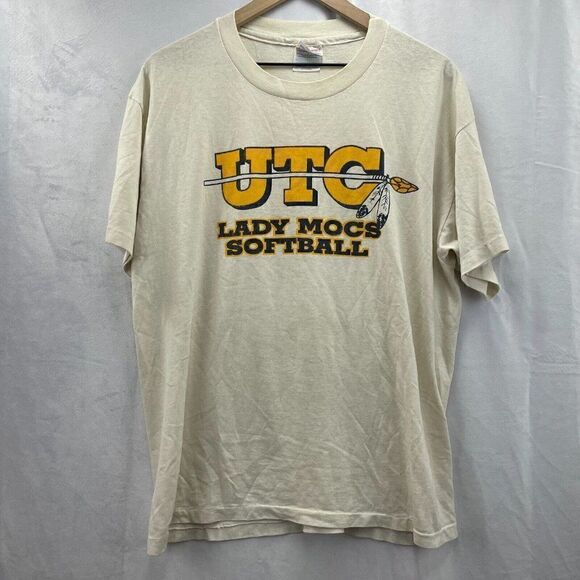 VTG University of Tennessee UTC Lady Mocs Softball Single Stitch White T-Shirt L - Picture 2 of 8